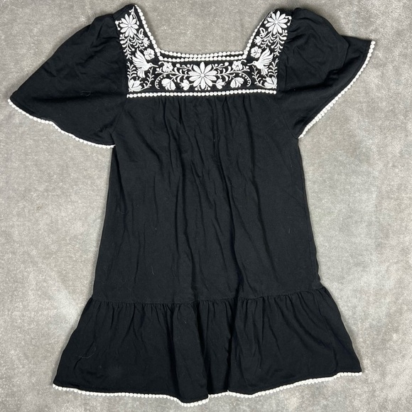Kate Spade Dress Womens Small Black Broome Street Embroidered Boho Whimsical - Picture 2 of 9